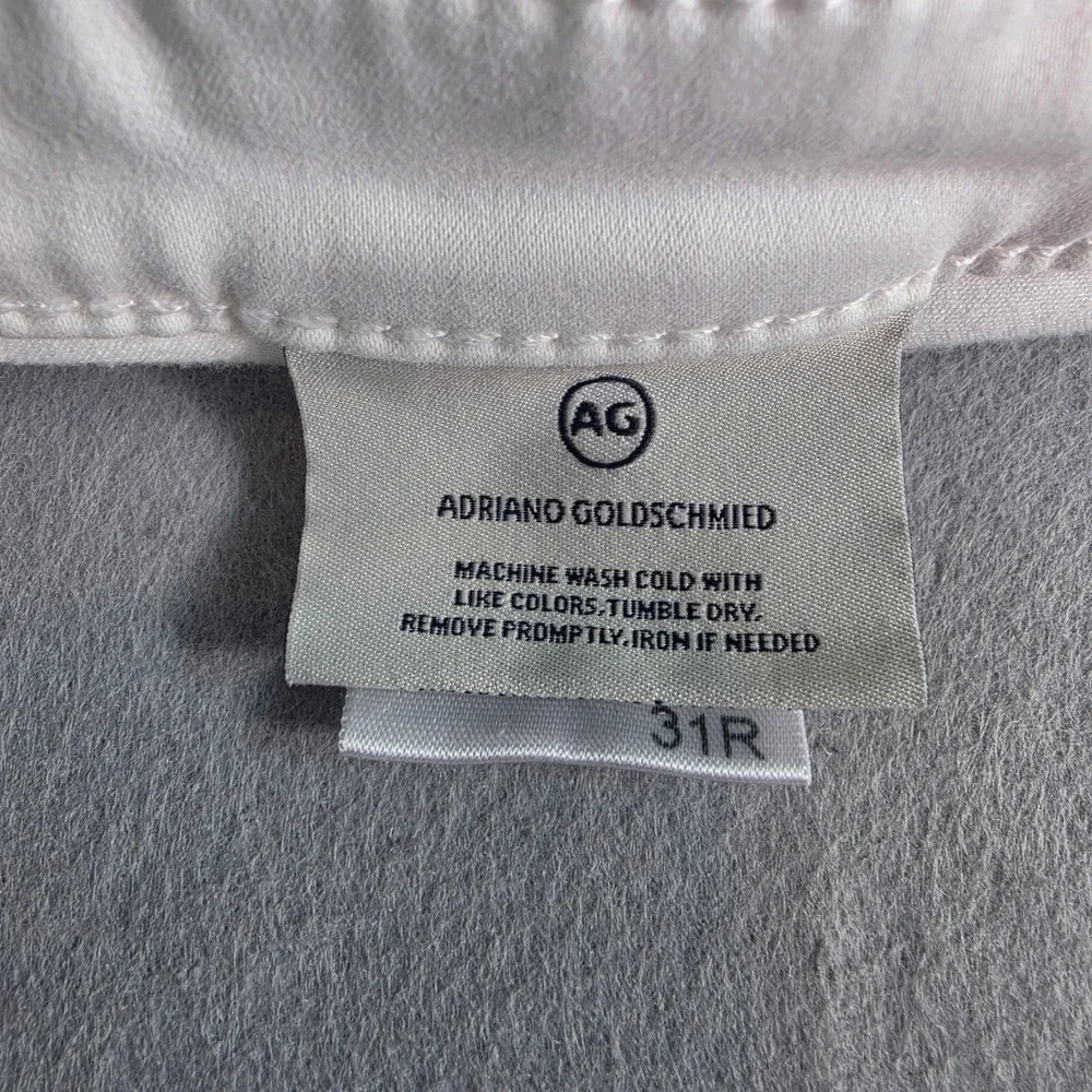 AG Adriano Goldschmied Abbey Ankle White Jeans Mid Rise Size 31R